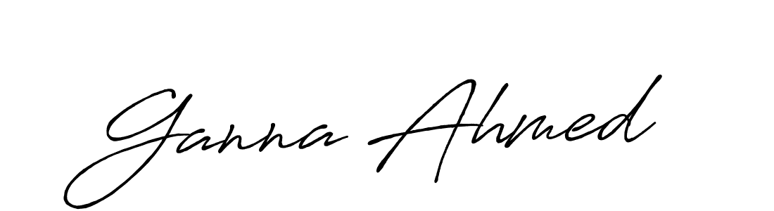 Make a beautiful signature design for name Ganna Ahmed. With this signature (Antro_Vectra_Bolder) style, you can create a handwritten signature for free. Ganna Ahmed signature style 7 images and pictures png