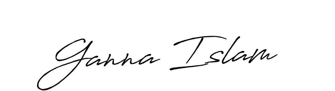 Make a beautiful signature design for name Ganna Islam. Use this online signature maker to create a handwritten signature for free. Ganna Islam signature style 7 images and pictures png