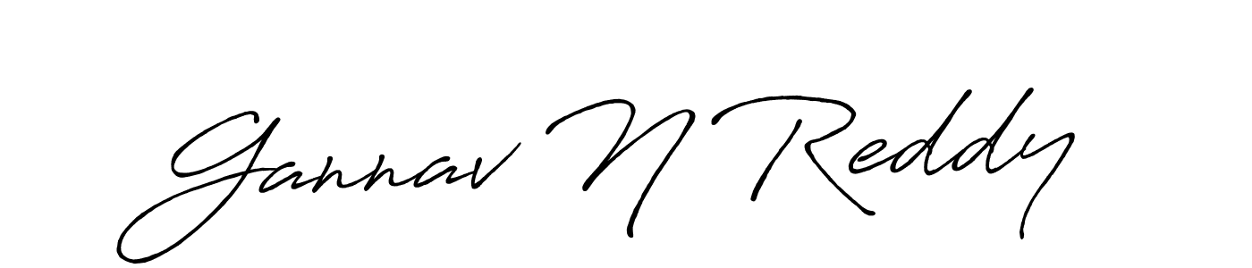 Create a beautiful signature design for name Gannav N Reddy. With this signature (Antro_Vectra_Bolder) fonts, you can make a handwritten signature for free. Gannav N Reddy signature style 7 images and pictures png