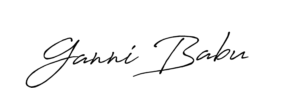 The best way (Antro_Vectra_Bolder) to make a short signature is to pick only two or three words in your name. The name Ganni Babu include a total of six letters. For converting this name. Ganni Babu signature style 7 images and pictures png