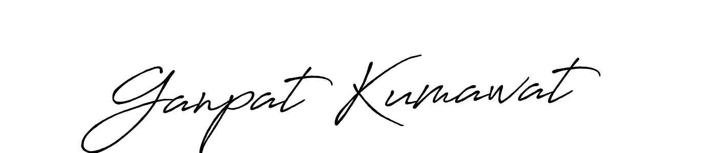 How to make Ganpat Kumawat name signature. Use Antro_Vectra_Bolder style for creating short signs online. This is the latest handwritten sign. Ganpat Kumawat signature style 7 images and pictures png