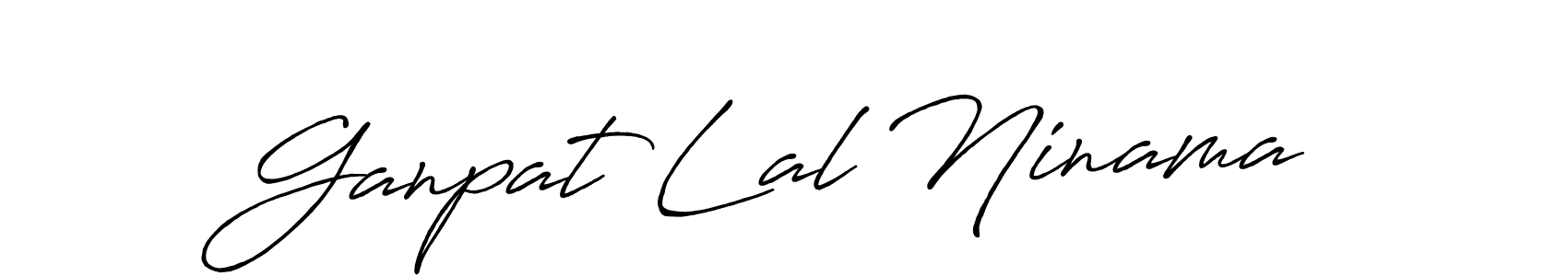 Also we have Ganpat Lal Ninama name is the best signature style. Create professional handwritten signature collection using Antro_Vectra_Bolder autograph style. Ganpat Lal Ninama signature style 7 images and pictures png