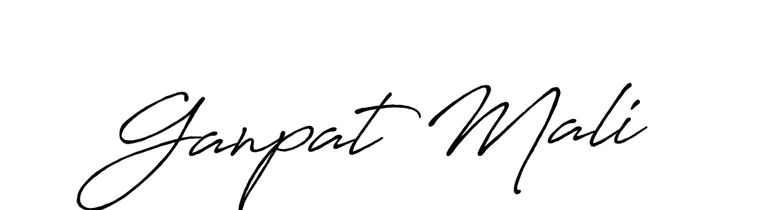 Also we have Ganpat Mali name is the best signature style. Create professional handwritten signature collection using Antro_Vectra_Bolder autograph style. Ganpat Mali signature style 7 images and pictures png