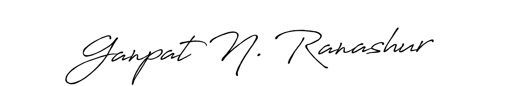 How to make Ganpat N. Ranashur name signature. Use Antro_Vectra_Bolder style for creating short signs online. This is the latest handwritten sign. Ganpat N. Ranashur signature style 7 images and pictures png