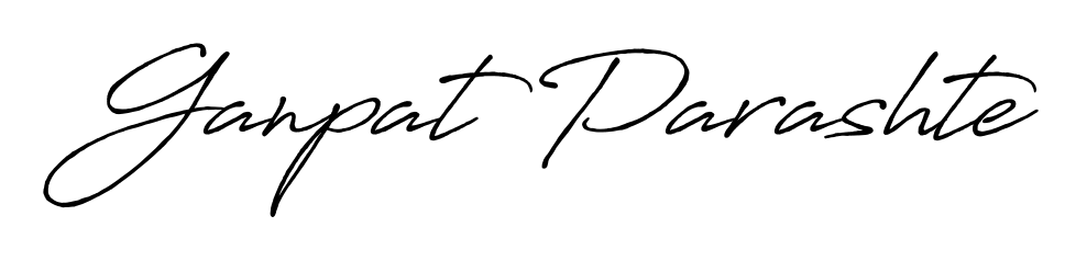 Give your name Ganpat Parashte an exquisite flair with the Antro_Vectra_Bolder script font. Ideal for contracts, resumes, and formal letterheads. Ganpat Parashte signature style 7 images and pictures png