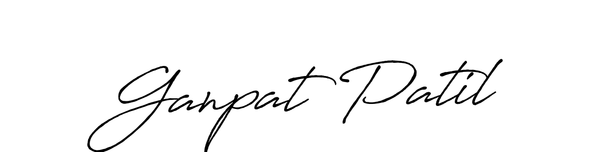 How to make Ganpat Patil name signature. Use Antro_Vectra_Bolder style for creating short signs online. This is the latest handwritten sign. Ganpat Patil signature style 7 images and pictures png