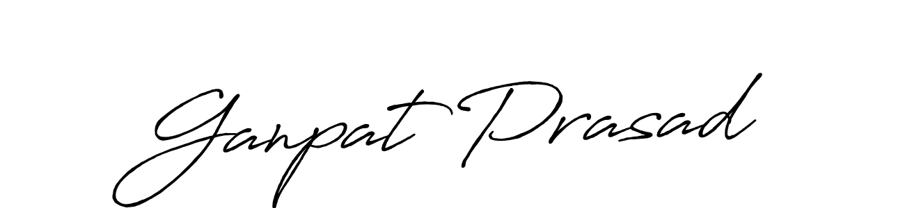Also we have Ganpat Prasad name is the best signature style. Create professional handwritten signature collection using Antro_Vectra_Bolder autograph style. Ganpat Prasad signature style 7 images and pictures png