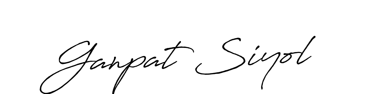 Antro_Vectra_Bolder is a professional signature style that is perfect for those who want to add a touch of class to their signature. It is also a great choice for those who want to make their signature more unique. Get Ganpat Siyol name to fancy signature for free. Ganpat Siyol signature style 7 images and pictures png