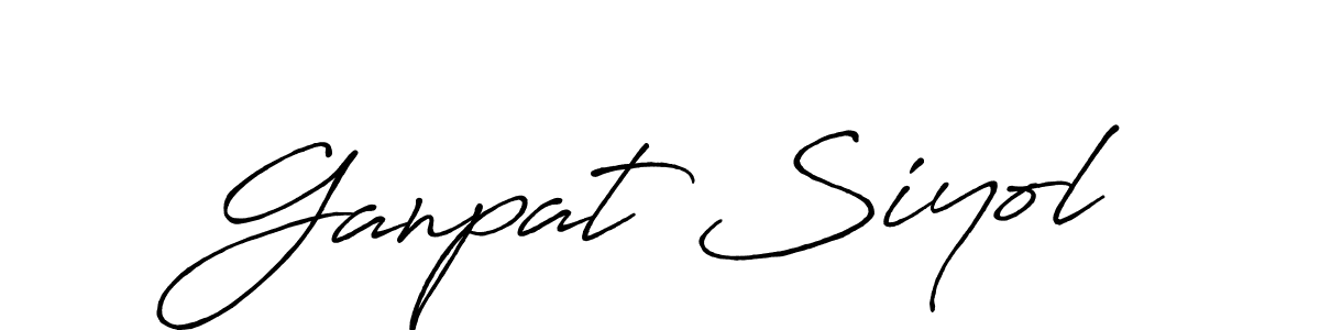 Similarly Antro_Vectra_Bolder is the best handwritten signature design. Signature creator online .You can use it as an online autograph creator for name Ganpat Siyol. Ganpat Siyol signature style 7 images and pictures png