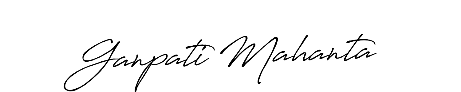 Make a beautiful signature design for name Ganpati Mahanta. With this signature (Antro_Vectra_Bolder) style, you can create a handwritten signature for free. Ganpati Mahanta signature style 7 images and pictures png