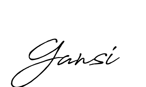 Use a signature maker to create a handwritten signature online. With this signature software, you can design (Antro_Vectra_Bolder) your own signature for name Gansi. Gansi signature style 7 images and pictures png