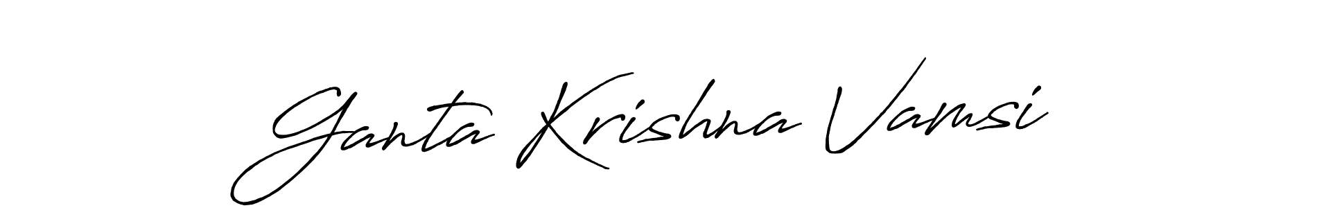 Ganta Krishna Vamsi stylish signature style. Best Handwritten Sign (Antro_Vectra_Bolder) for my name. Handwritten Signature Collection Ideas for my name Ganta Krishna Vamsi. Ganta Krishna Vamsi signature style 7 images and pictures png