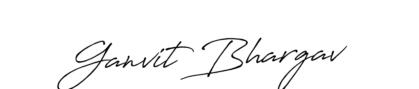 How to make Ganvit Bhargav name signature. Use Antro_Vectra_Bolder style for creating short signs online. This is the latest handwritten sign. Ganvit Bhargav signature style 7 images and pictures png