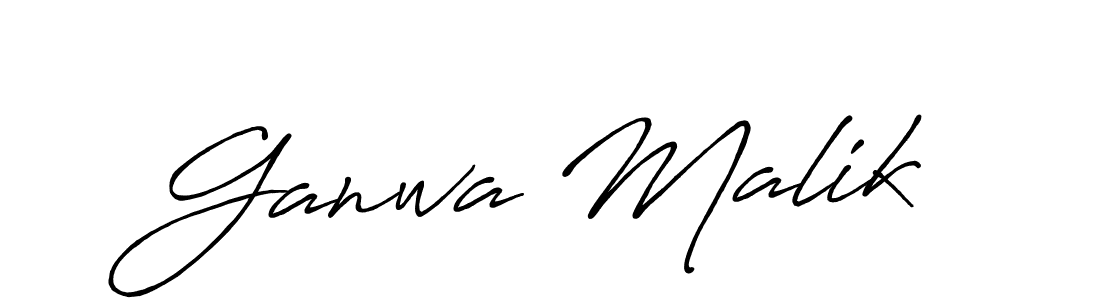 Use a signature maker to create a handwritten signature online. With this signature software, you can design (Antro_Vectra_Bolder) your own signature for name Ganwa Malik. Ganwa Malik signature style 7 images and pictures png