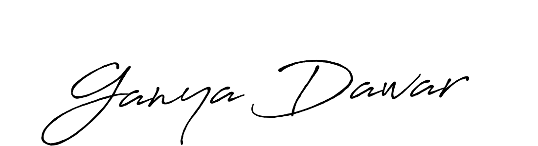 How to make Ganya Dawar name signature. Use Antro_Vectra_Bolder style for creating short signs online. This is the latest handwritten sign. Ganya Dawar signature style 7 images and pictures png