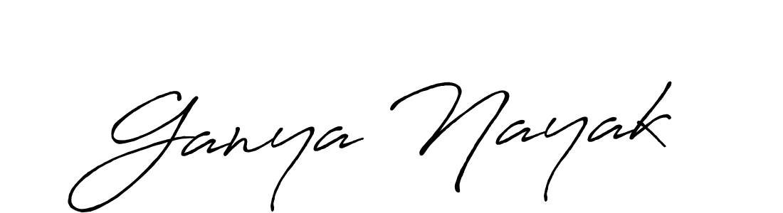 Make a beautiful signature design for name Ganya Nayak. With this signature (Antro_Vectra_Bolder) style, you can create a handwritten signature for free. Ganya Nayak signature style 7 images and pictures png