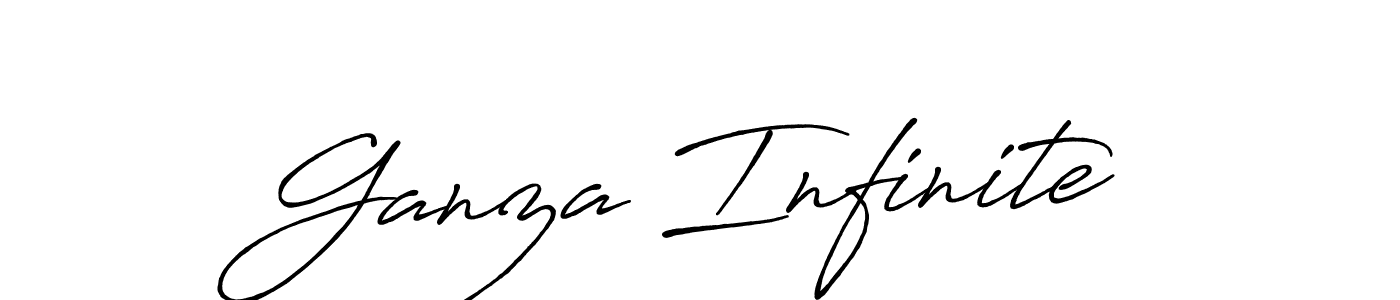 Create a beautiful signature design for name Ganza Infinite. With this signature (Antro_Vectra_Bolder) fonts, you can make a handwritten signature for free. Ganza Infinite signature style 7 images and pictures png