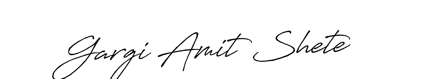 Make a beautiful signature design for name Gargi Amit Shete. With this signature (Antro_Vectra_Bolder) style, you can create a handwritten signature for free. Gargi Amit Shete signature style 7 images and pictures png