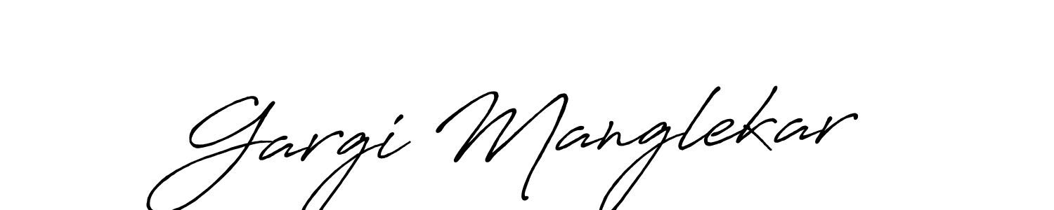 Create a beautiful signature design for name Gargi Manglekar. With this signature (Antro_Vectra_Bolder) fonts, you can make a handwritten signature for free. Gargi Manglekar signature style 7 images and pictures png