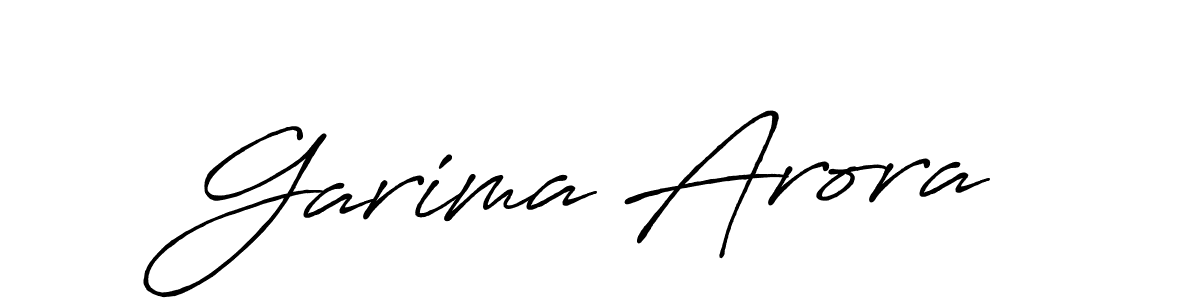 Create a beautiful signature design for name Garima Arora. With this signature (Antro_Vectra_Bolder) fonts, you can make a handwritten signature for free. Garima Arora signature style 7 images and pictures png