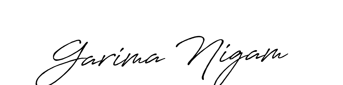 Design your own signature with our free online signature maker. With this signature software, you can create a handwritten (Antro_Vectra_Bolder) signature for name Garima Nigam. Garima Nigam signature style 7 images and pictures png