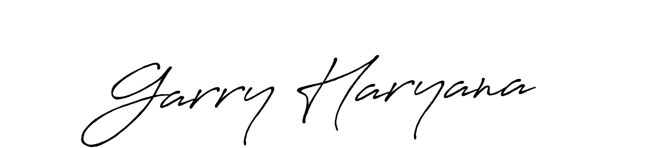Use a signature maker to create a handwritten signature online. With this signature software, you can design (Antro_Vectra_Bolder) your own signature for name Garry Haryana. Garry Haryana signature style 7 images and pictures png