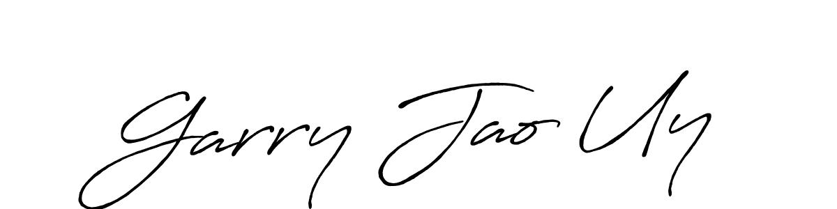 How to make Garry Jao Uy name signature. Use Antro_Vectra_Bolder style for creating short signs online. This is the latest handwritten sign. Garry Jao Uy signature style 7 images and pictures png