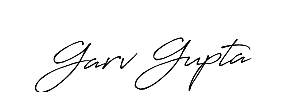 How to make Garv Gupta name signature. Use Antro_Vectra_Bolder style for creating short signs online. This is the latest handwritten sign. Garv Gupta signature style 7 images and pictures png