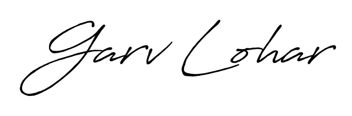 Create your official email sign-off with Garv Lohar name in Antro_Vectra_Bolder style. Crisp, clean, and perfectly legible across all screens. Garv Lohar signature style 7 images and pictures png