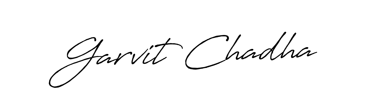 Garvit Chadha stylish signature style. Best Handwritten Sign (Antro_Vectra_Bolder) for my name. Handwritten Signature Collection Ideas for my name Garvit Chadha. Garvit Chadha signature style 7 images and pictures png