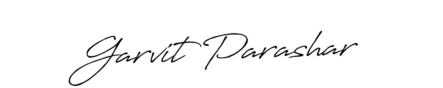 How to make Garvit Parashar name signature. Use Antro_Vectra_Bolder style for creating short signs online. This is the latest handwritten sign. Garvit Parashar signature style 7 images and pictures png