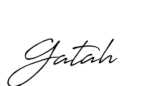 Use a signature maker to create a handwritten signature online. With this signature software, you can design (Antro_Vectra_Bolder) your own signature for name Gatah. Gatah signature style 7 images and pictures png