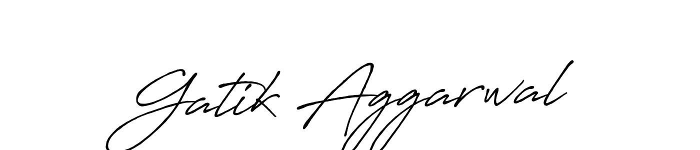 Make a beautiful signature design for name Gatik Aggarwal. With this signature (Antro_Vectra_Bolder) style, you can create a handwritten signature for free. Gatik Aggarwal signature style 7 images and pictures png
