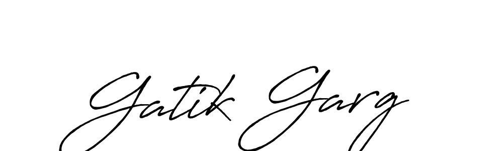 How to make Gatik Garg name signature. Use Antro_Vectra_Bolder style for creating short signs online. This is the latest handwritten sign. Gatik Garg signature style 7 images and pictures png