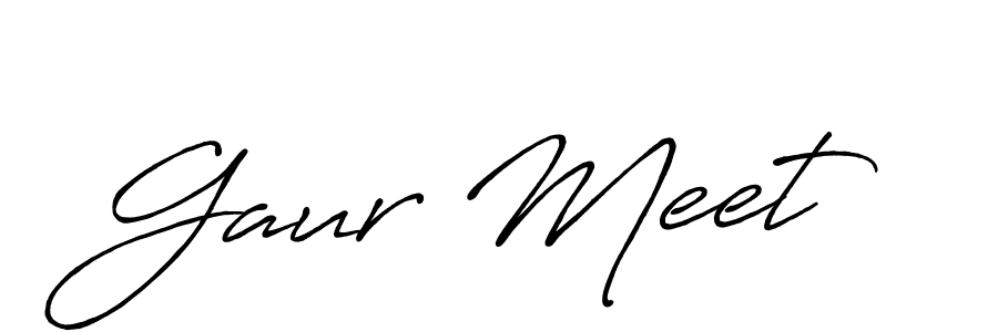 The best way (Antro_Vectra_Bolder) to make a short signature is to pick only two or three words in your name. The name Gaur Meet include a total of six letters. For converting this name. Gaur Meet signature style 7 images and pictures png