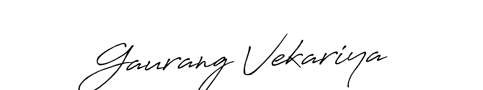 Make a beautiful signature design for name Gaurang Vekariya. With this signature (Antro_Vectra_Bolder) style, you can create a handwritten signature for free. Gaurang Vekariya signature style 7 images and pictures png