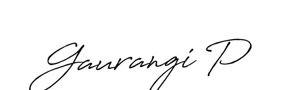 The best way (Antro_Vectra_Bolder) to make a short signature is to pick only two or three words in your name. The name Gaurangi P include a total of six letters. For converting this name. Gaurangi P signature style 7 images and pictures png