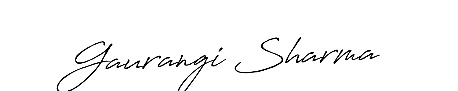 The best way (Antro_Vectra_Bolder) to make a short signature is to pick only two or three words in your name. The name Gaurangi Sharma include a total of six letters. For converting this name. Gaurangi Sharma signature style 7 images and pictures png