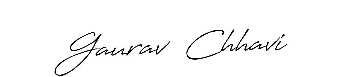 It looks lik you need a new signature style for name Gaurav  Chhavi. Design unique handwritten (Antro_Vectra_Bolder) signature with our free signature maker in just a few clicks. Gaurav  Chhavi signature style 7 images and pictures png