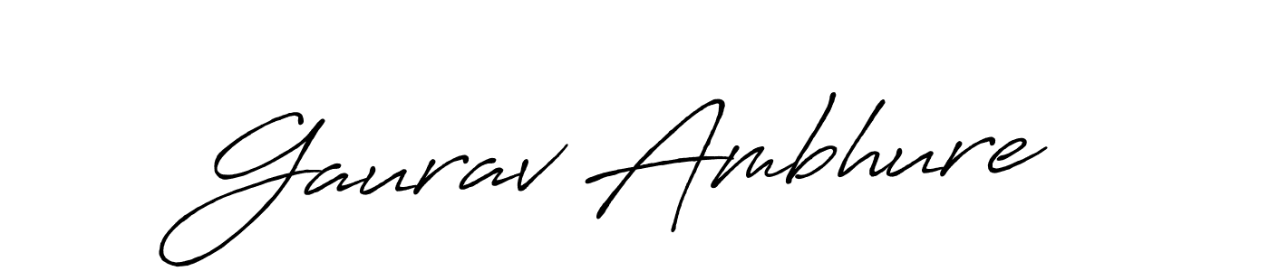 Make a beautiful signature design for name Gaurav Ambhure. With this signature (Antro_Vectra_Bolder) style, you can create a handwritten signature for free. Gaurav Ambhure signature style 7 images and pictures png