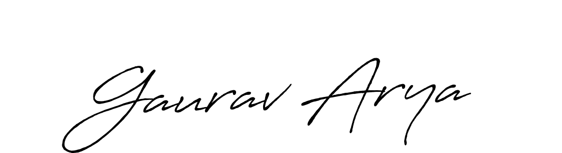 How to make Gaurav Arya name signature. Use Antro_Vectra_Bolder style for creating short signs online. This is the latest handwritten sign. Gaurav Arya signature style 7 images and pictures png