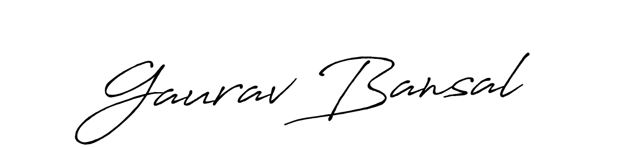 Gaurav Bansal stylish signature style. Best Handwritten Sign (Antro_Vectra_Bolder) for my name. Handwritten Signature Collection Ideas for my name Gaurav Bansal. Gaurav Bansal signature style 7 images and pictures png