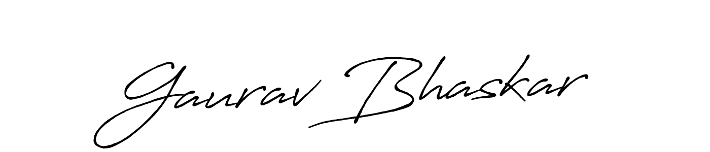 Make a beautiful signature design for name Gaurav Bhaskar. With this signature (Antro_Vectra_Bolder) style, you can create a handwritten signature for free. Gaurav Bhaskar signature style 7 images and pictures png