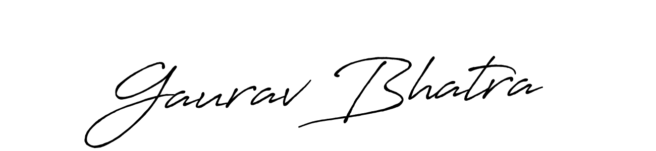 How to make Gaurav Bhatra name signature. Use Antro_Vectra_Bolder style for creating short signs online. This is the latest handwritten sign. Gaurav Bhatra signature style 7 images and pictures png