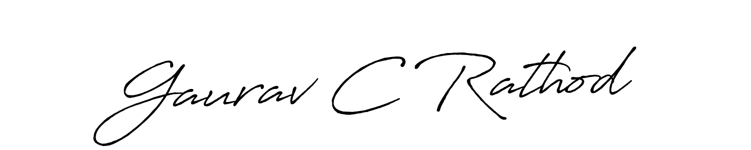 How to make Gaurav C Rathod name signature. Use Antro_Vectra_Bolder style for creating short signs online. This is the latest handwritten sign. Gaurav C Rathod signature style 7 images and pictures png