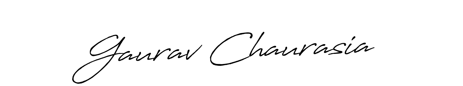 How to make Gaurav Chaurasia name signature. Use Antro_Vectra_Bolder style for creating short signs online. This is the latest handwritten sign. Gaurav Chaurasia signature style 7 images and pictures png
