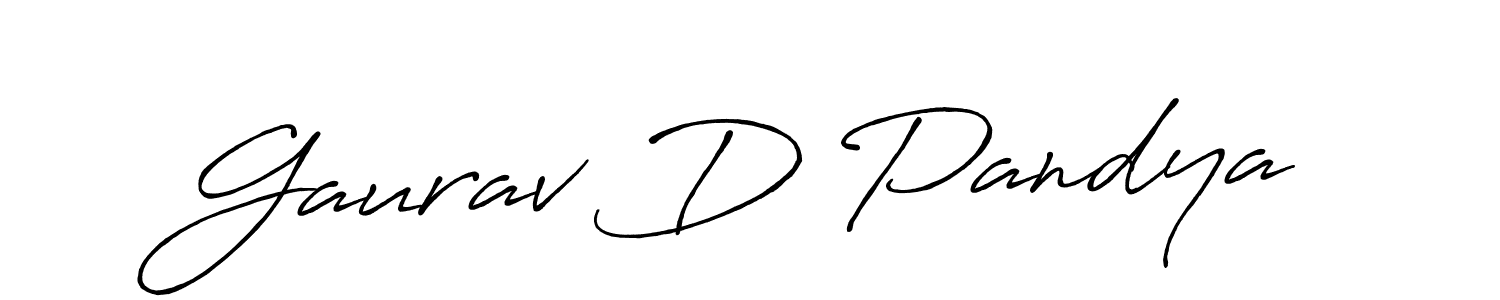 It looks lik you need a new signature style for name Gaurav D Pandya. Design unique handwritten (Antro_Vectra_Bolder) signature with our free signature maker in just a few clicks. Gaurav D Pandya signature style 7 images and pictures png