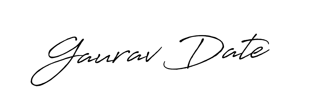 Gaurav Date stylish signature style. Best Handwritten Sign (Antro_Vectra_Bolder) for my name. Handwritten Signature Collection Ideas for my name Gaurav Date. Gaurav Date signature style 7 images and pictures png