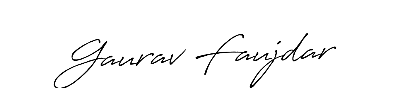 Create a beautiful signature design for name Gaurav Faujdar. With this signature (Antro_Vectra_Bolder) fonts, you can make a handwritten signature for free. Gaurav Faujdar signature style 7 images and pictures png