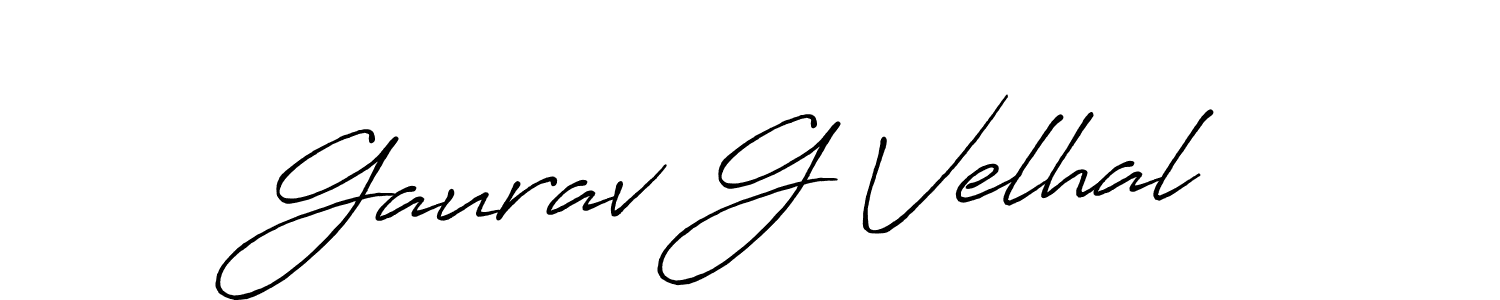 Design your own signature with our free online signature maker. With this signature software, you can create a handwritten (Antro_Vectra_Bolder) signature for name Gaurav G Velhal. Gaurav G Velhal signature style 7 images and pictures png